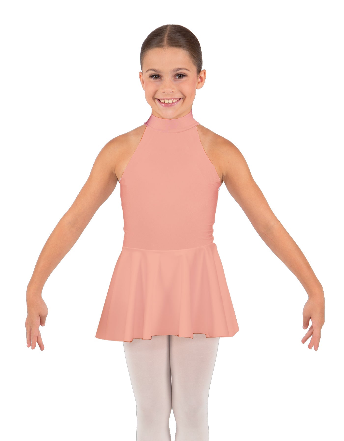 Solid Lycra Halter Collar Dress