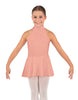 Solid Lycra Halter Collar Dress