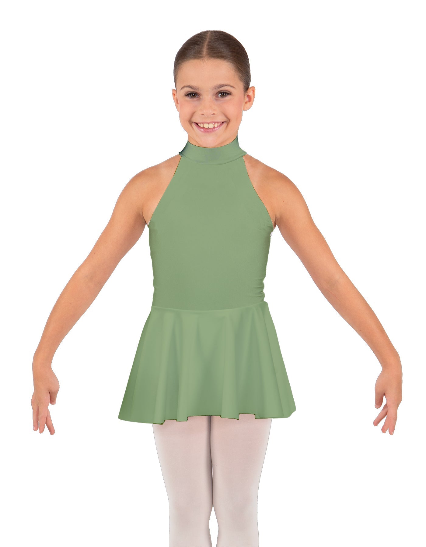 Solid Lycra Halter Collar Dress