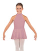 Solid Lycra Halter Collar Dress