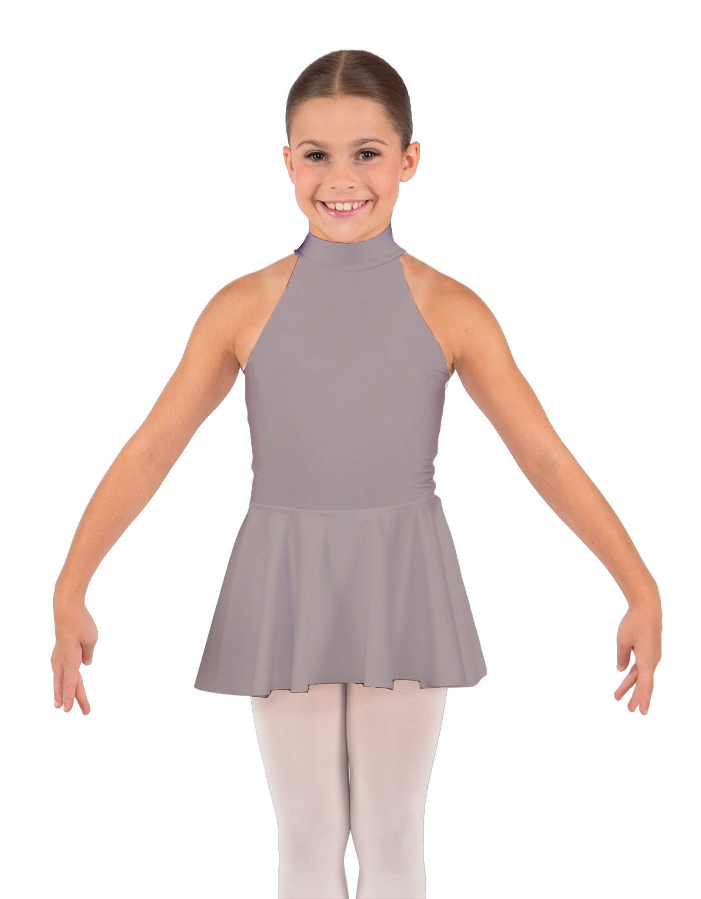 Solid Lycra Halter Collar Dress