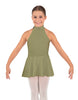 Solid Lycra Halter Collar Dress