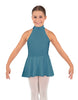 Solid Lycra Halter Collar Dress