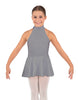 Solid Lycra Halter Collar Dress