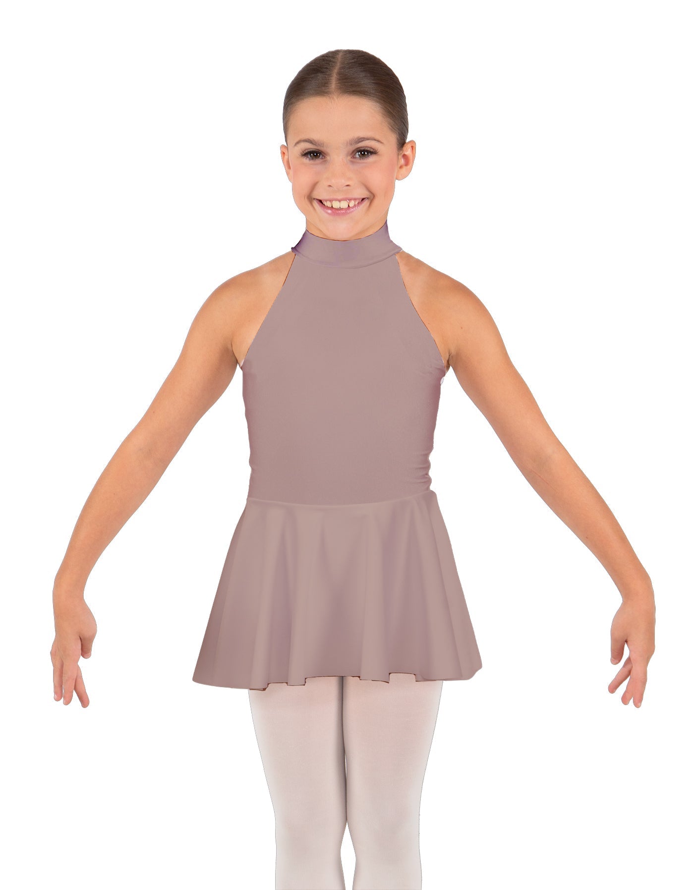 Solid Lycra Halter Collar Dress