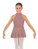 Solid Lycra Halter Collar Dress
