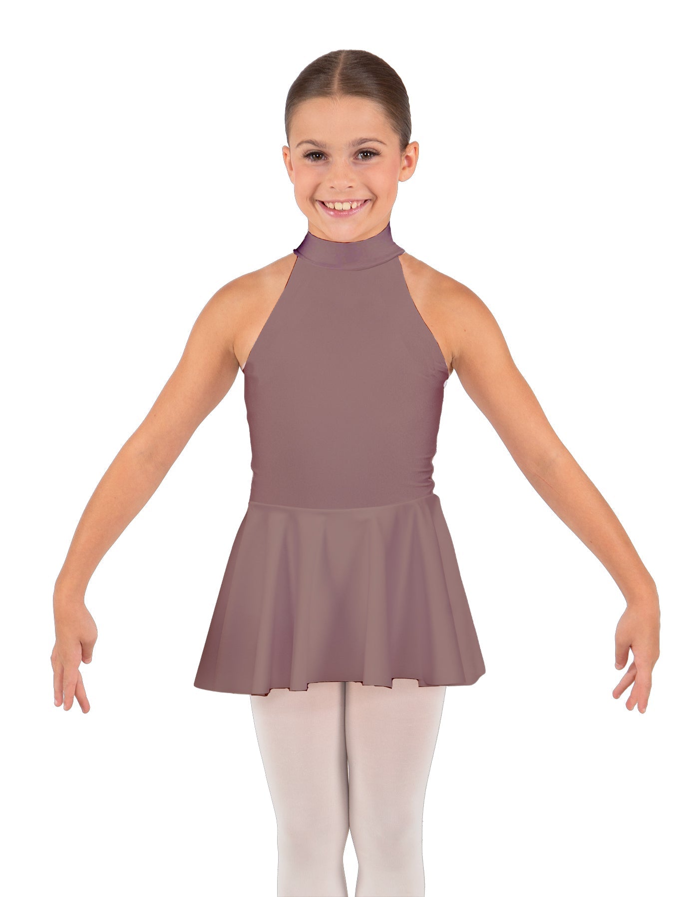 Solid Lycra Halter Collar Dress