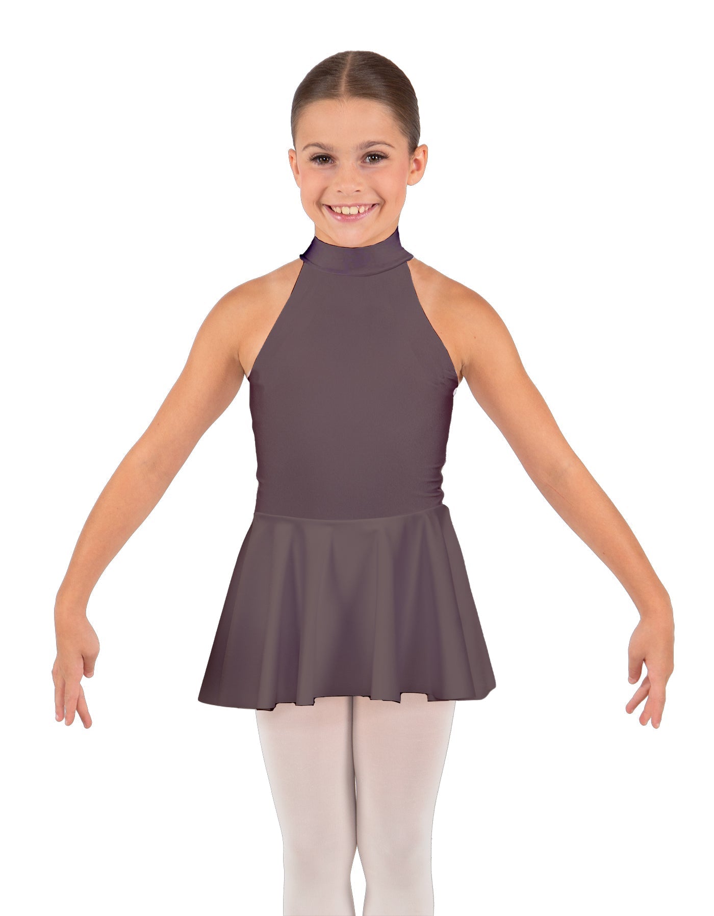 Solid Lycra Halter Collar Dress