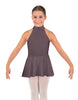 Solid Lycra Halter Collar Dress