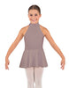 Solid Lycra Halter Collar Dress