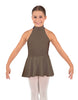 Solid Lycra Halter Collar Dress