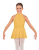 Solid Lycra Halter Collar Dress