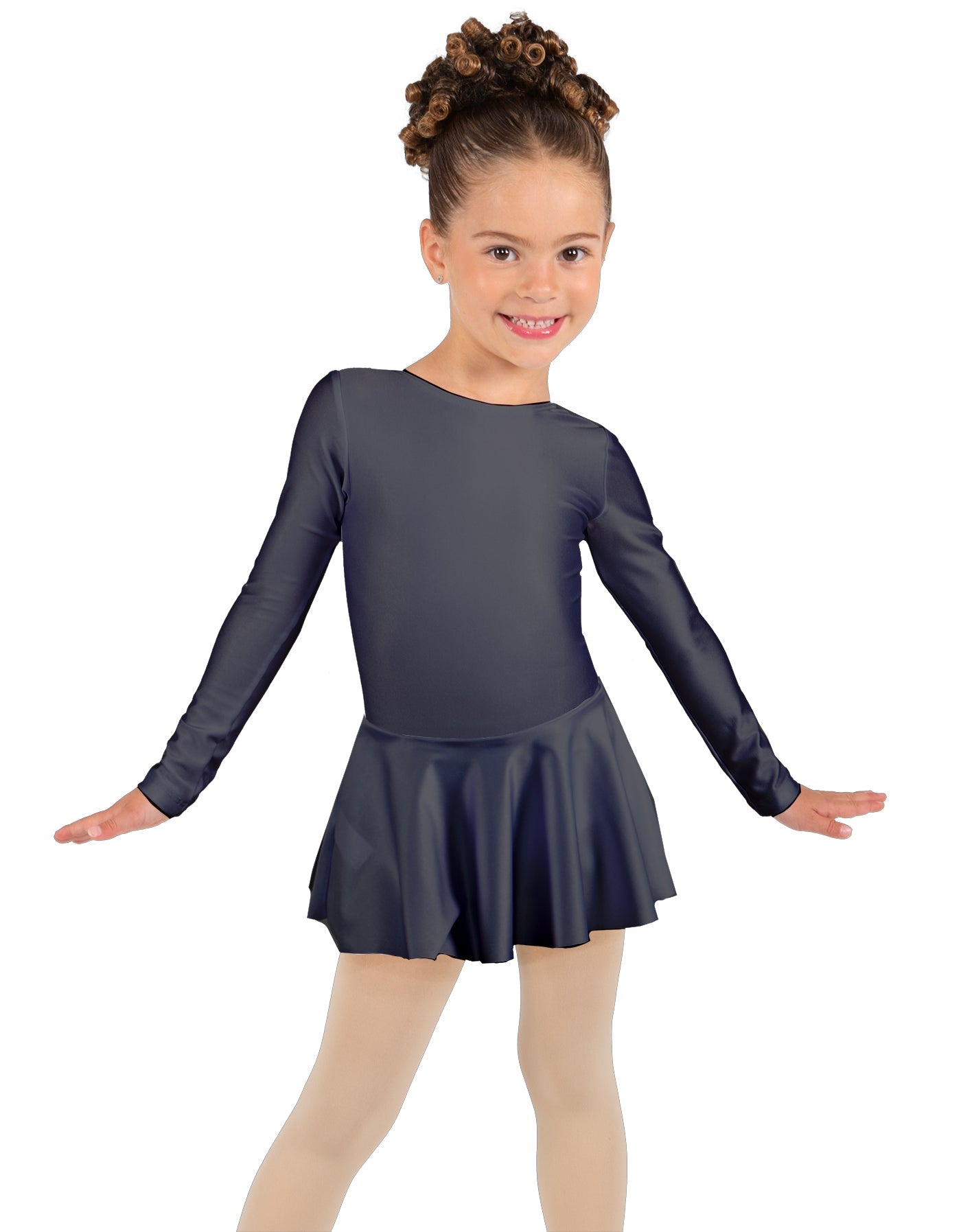Solid Lycra Long Sleeve Dress