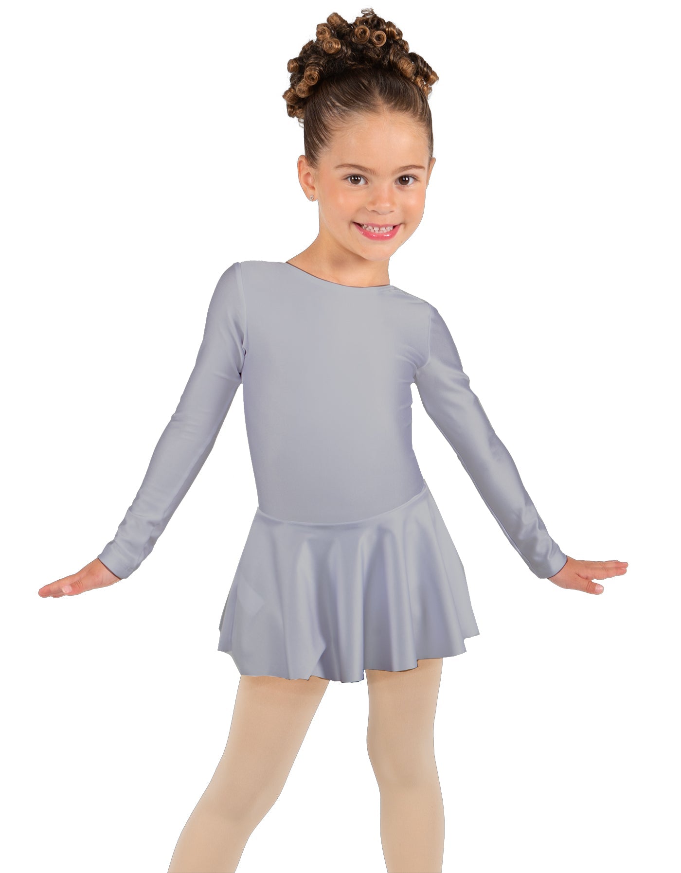 Solid Lycra Long Sleeve Dress