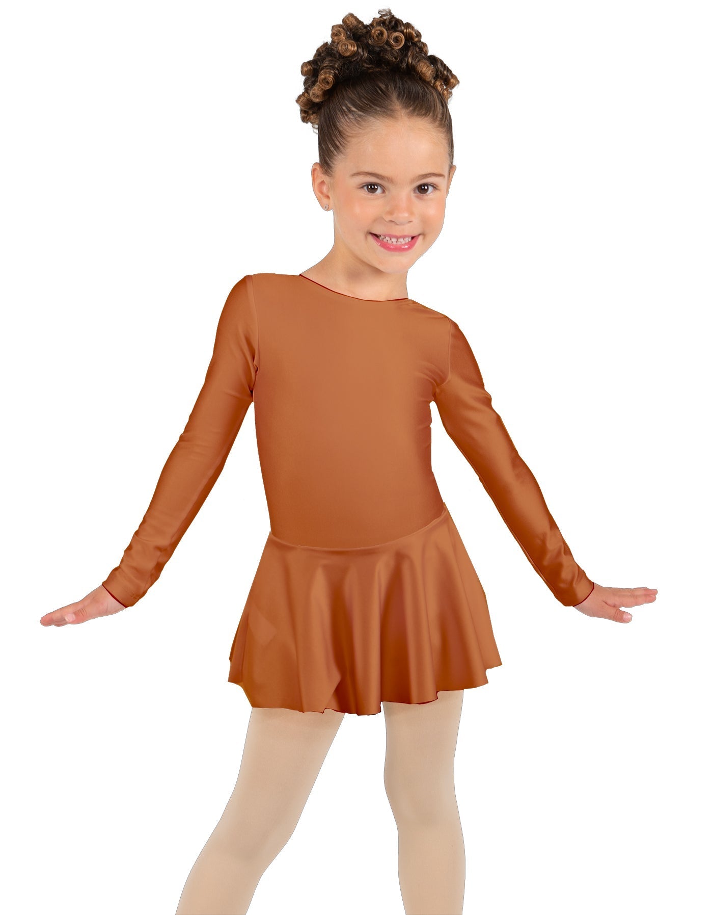 Solid Lycra Long Sleeve Dress