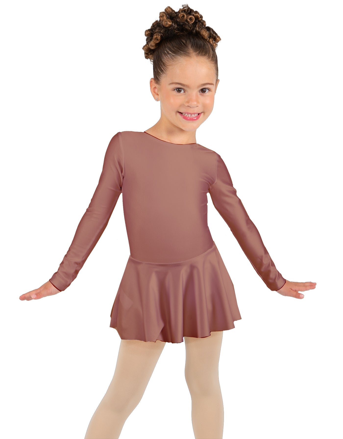 Solid Lycra Long Sleeve Dress