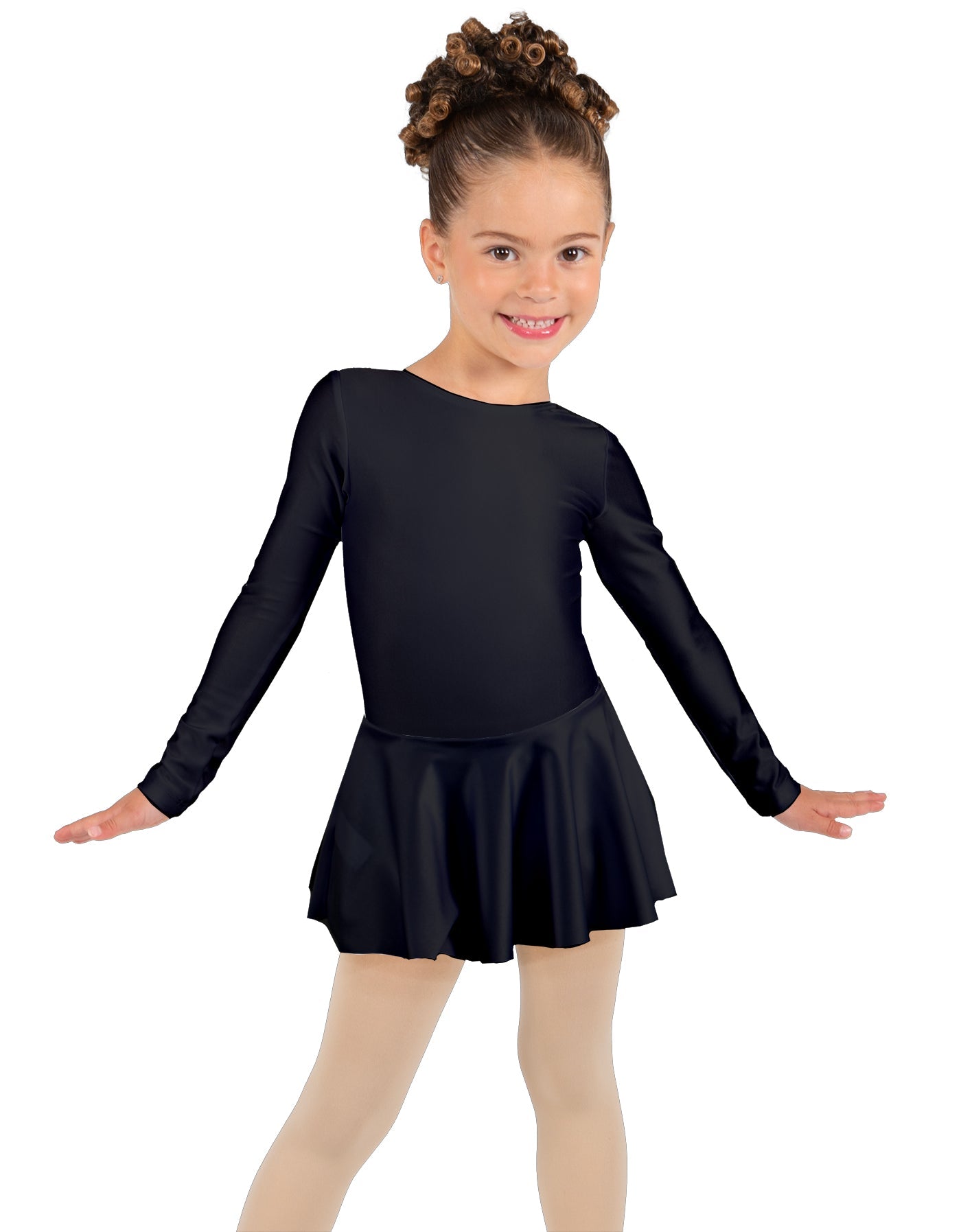 Solid Lycra Long Sleeve Dress