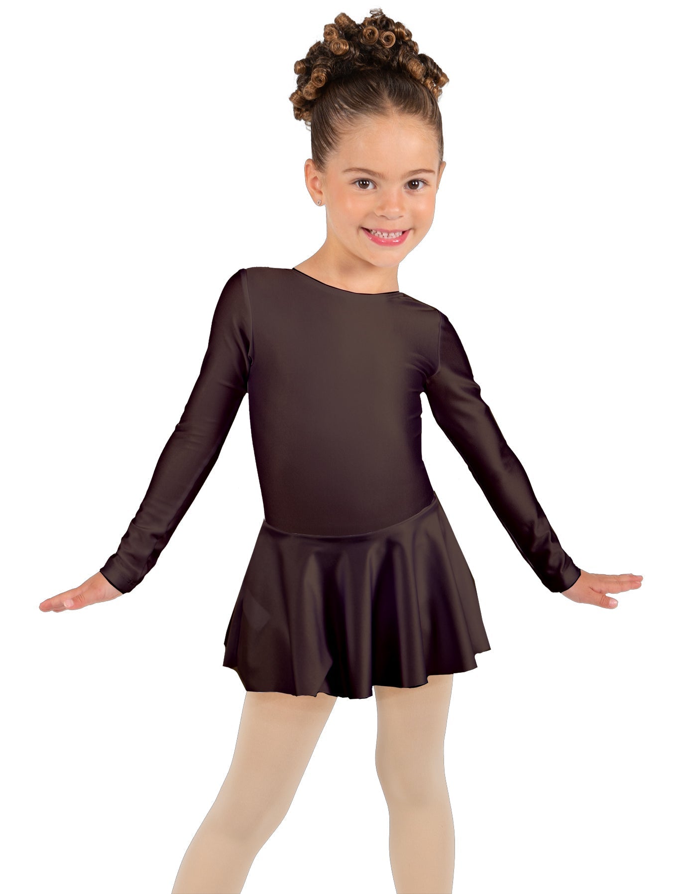 Solid Lycra Long Sleeve Dress