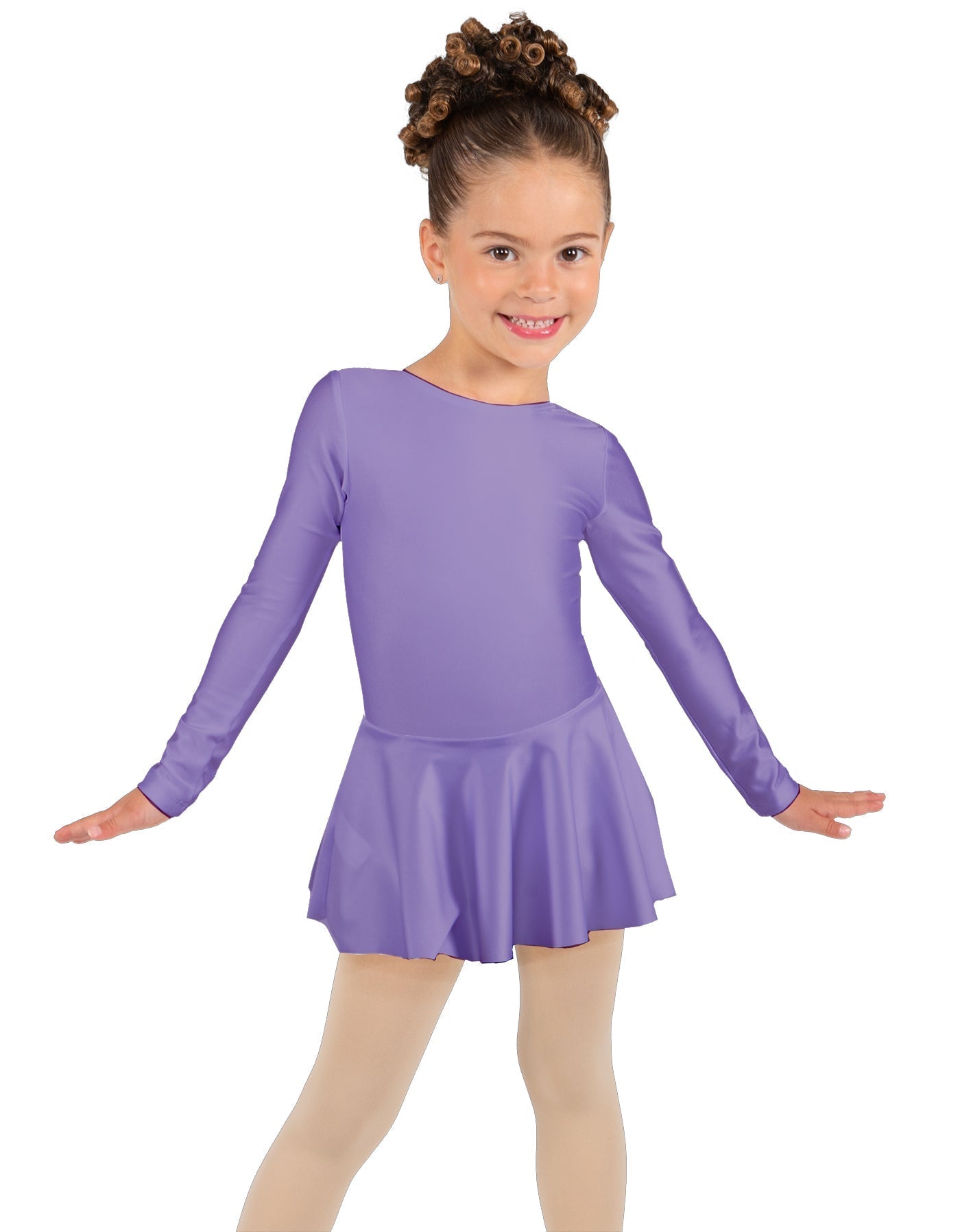 Solid Lycra Long Sleeve Dress
