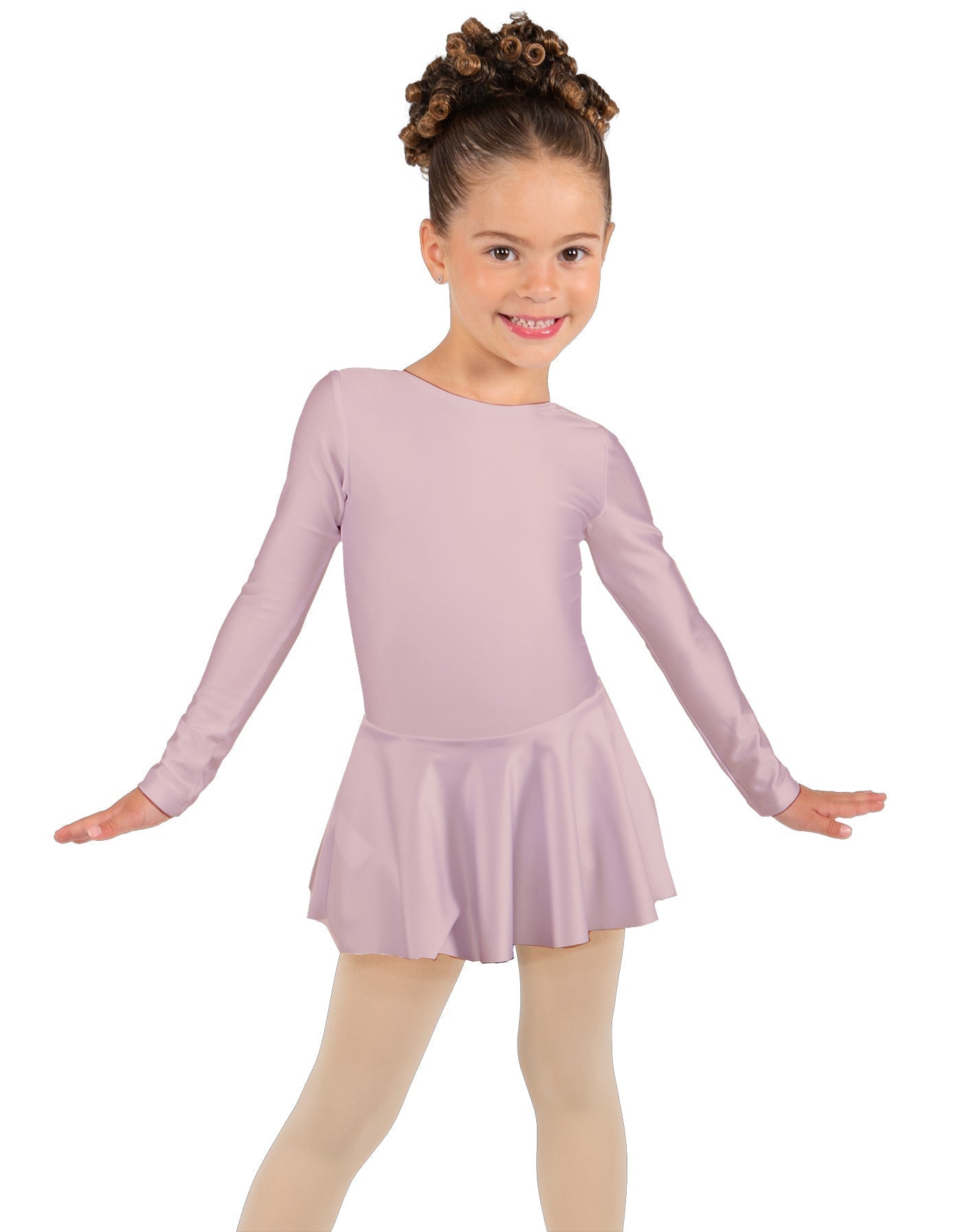 Solid Lycra Long Sleeve Dress