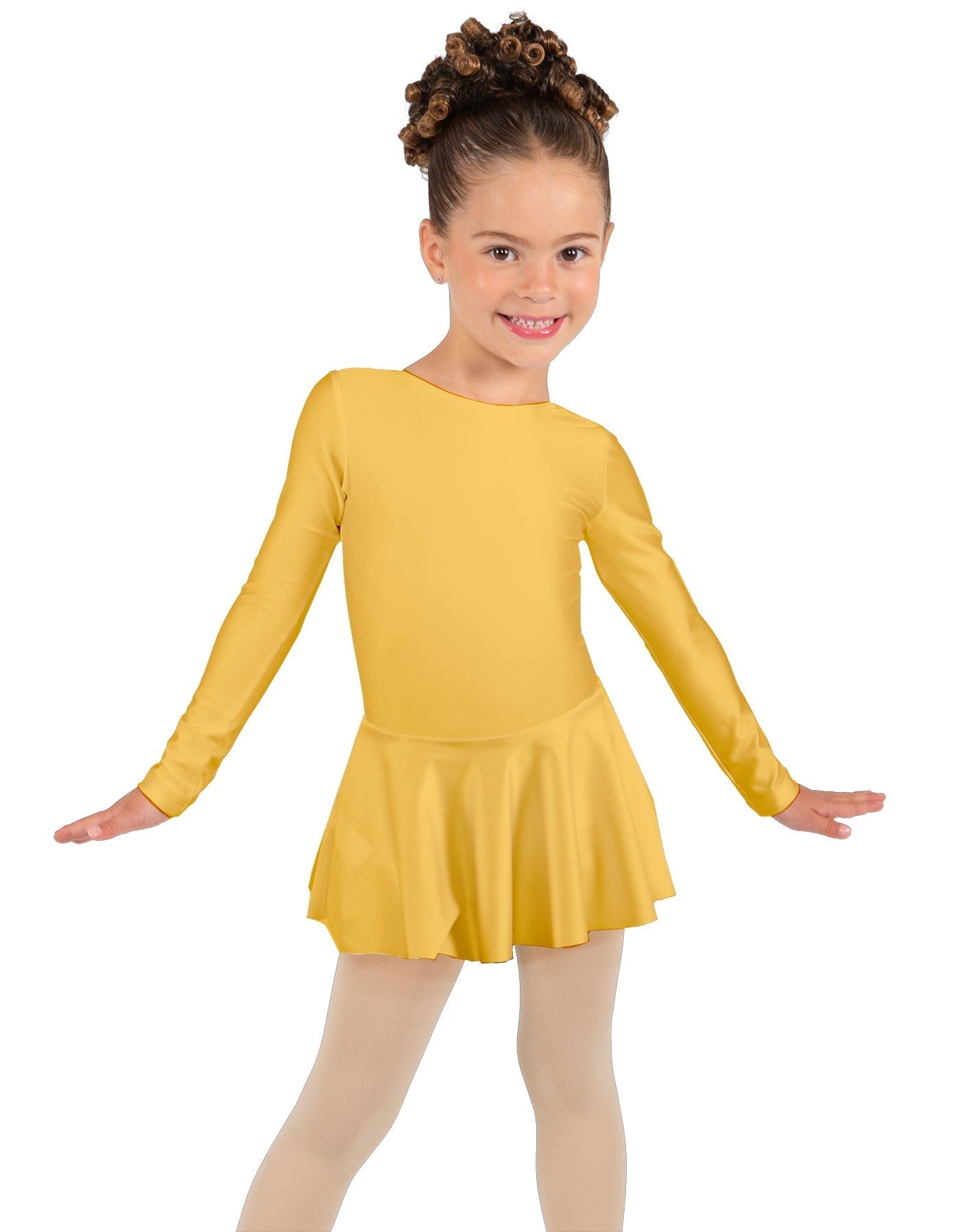 Solid Lycra Long Sleeve Dress