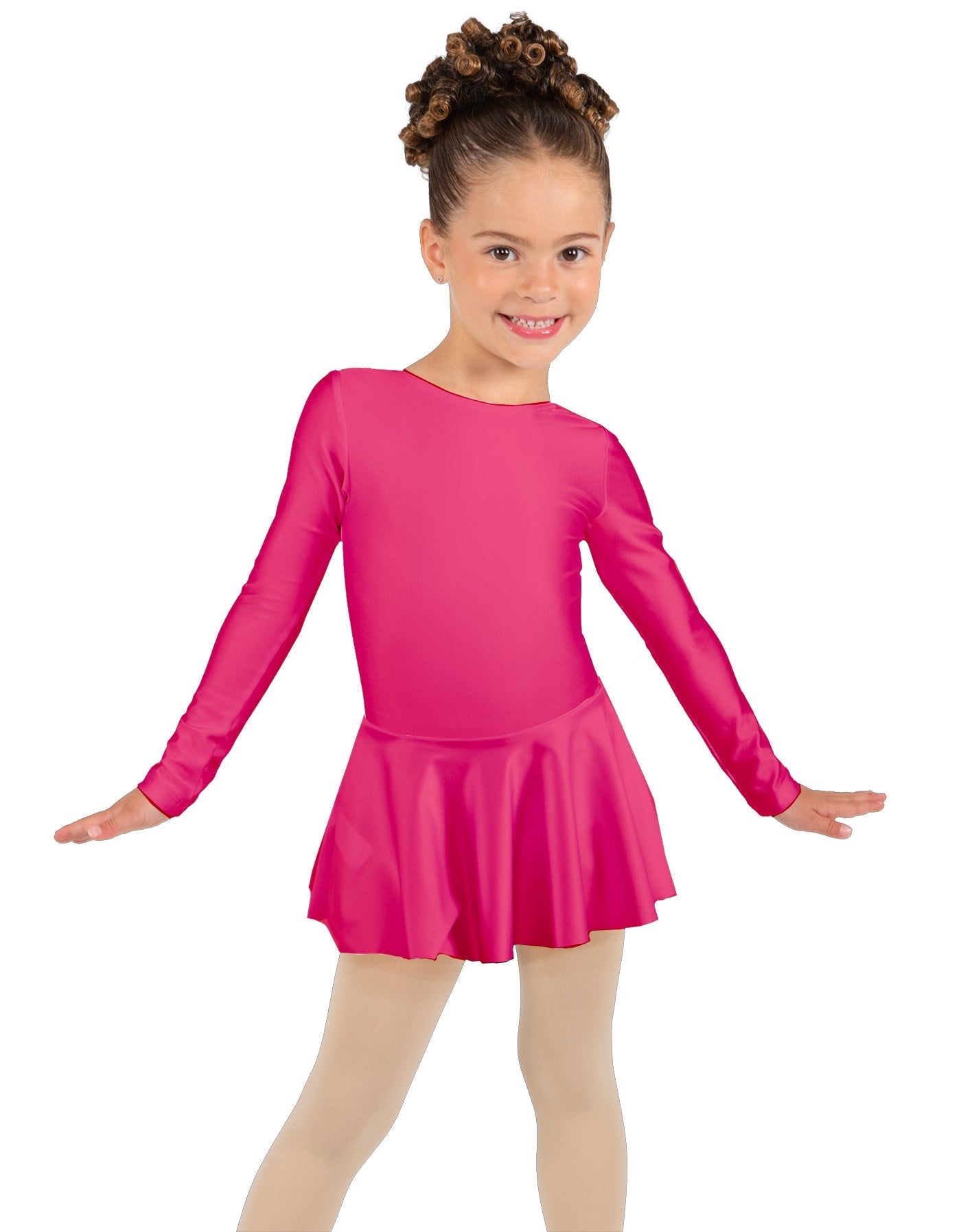 Solid Lycra Long Sleeve Dress