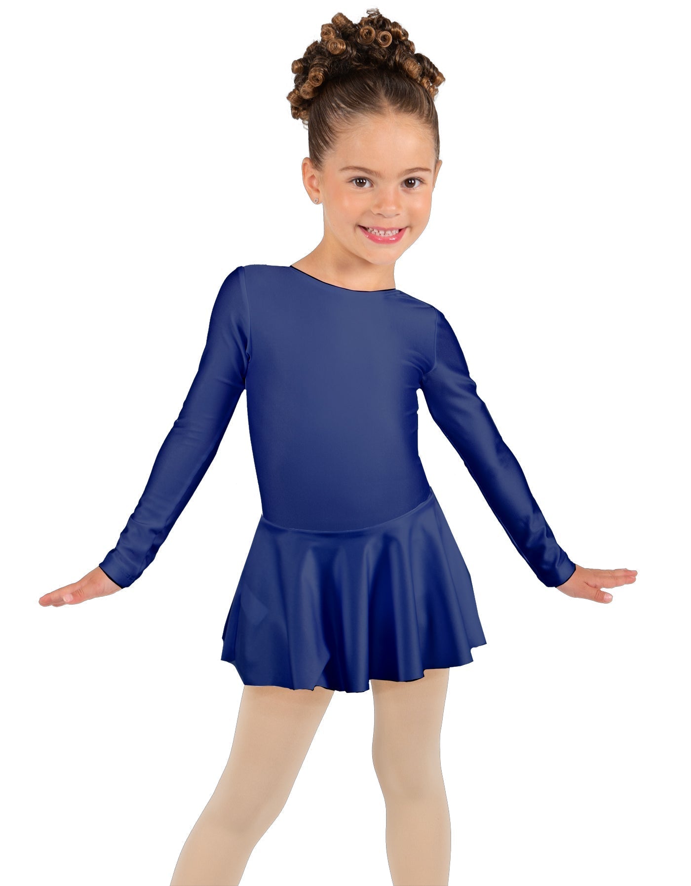 Solid Lycra Long Sleeve Dress