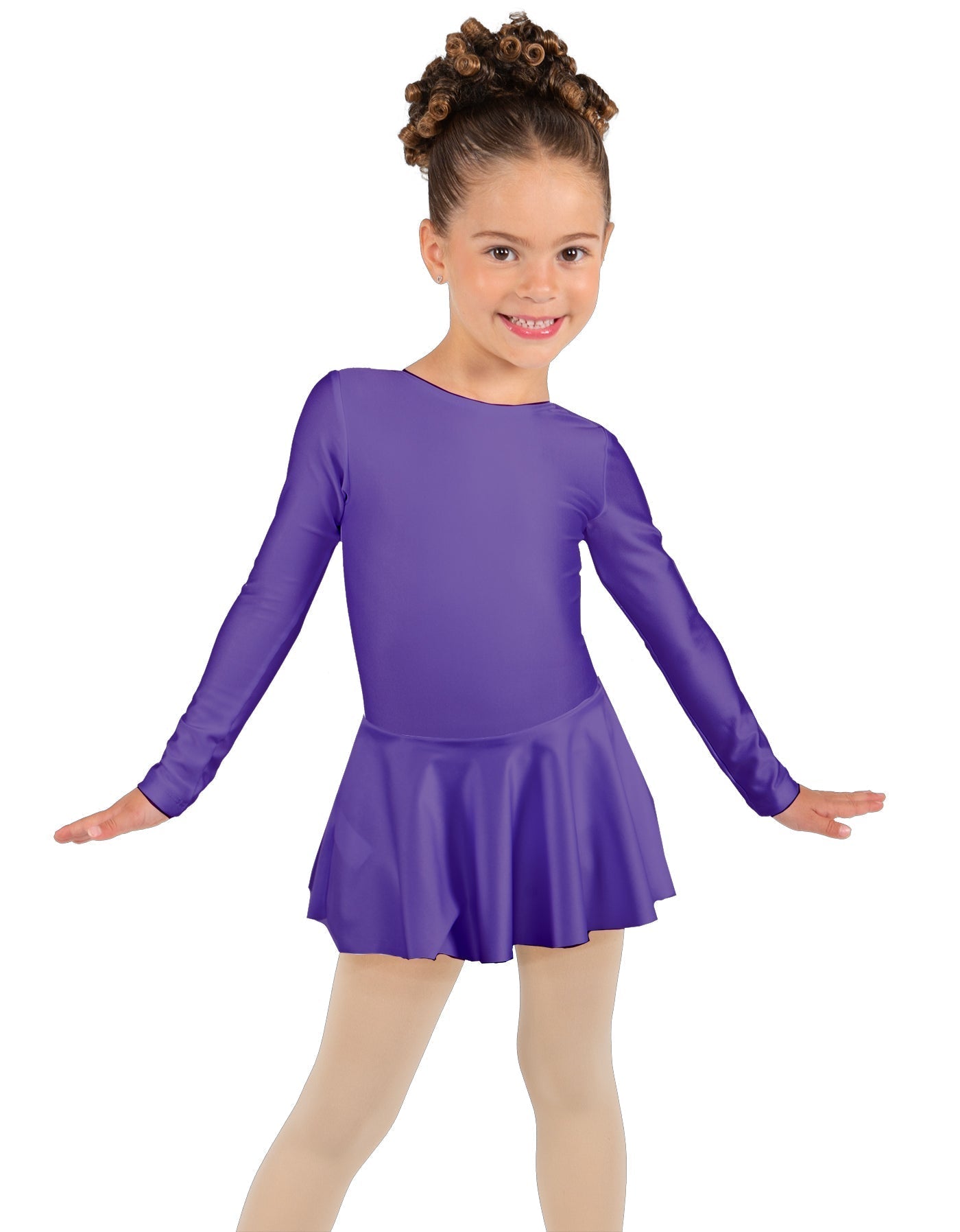 Solid Lycra Long Sleeve Dress