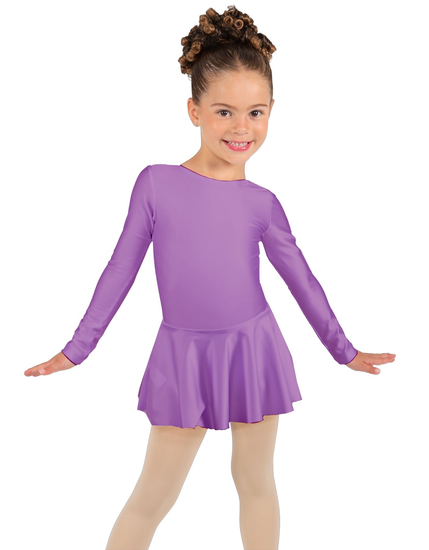 Solid Lycra Long Sleeve Dress