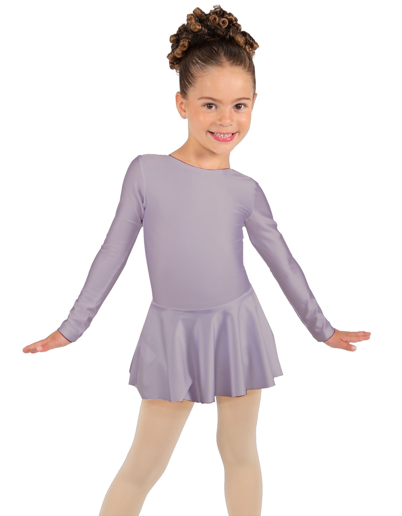 Solid Lycra Long Sleeve Dress