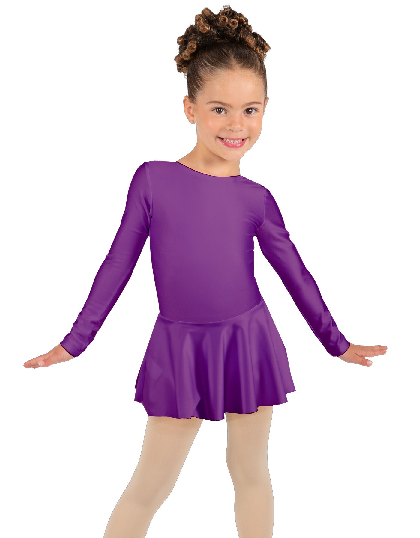 Solid Lycra Long Sleeve Dress