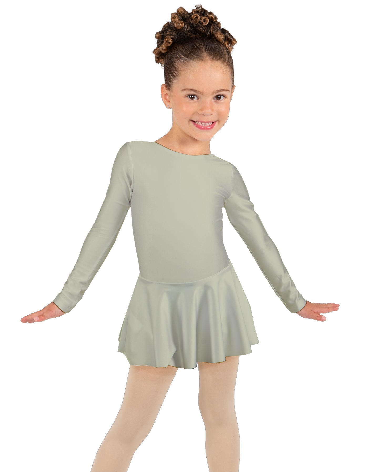 Solid Lycra Long Sleeve Dress