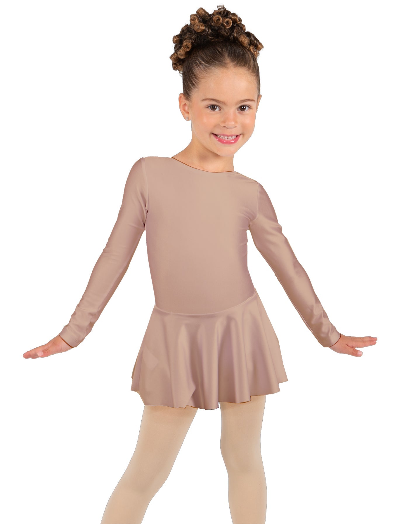 Solid Lycra Long Sleeve Dress