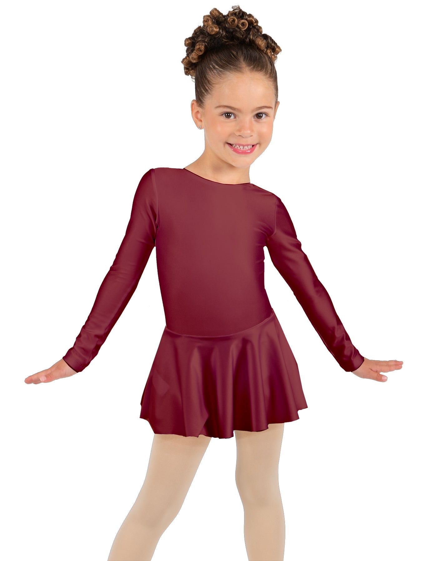 Solid Lycra Long Sleeve Dress