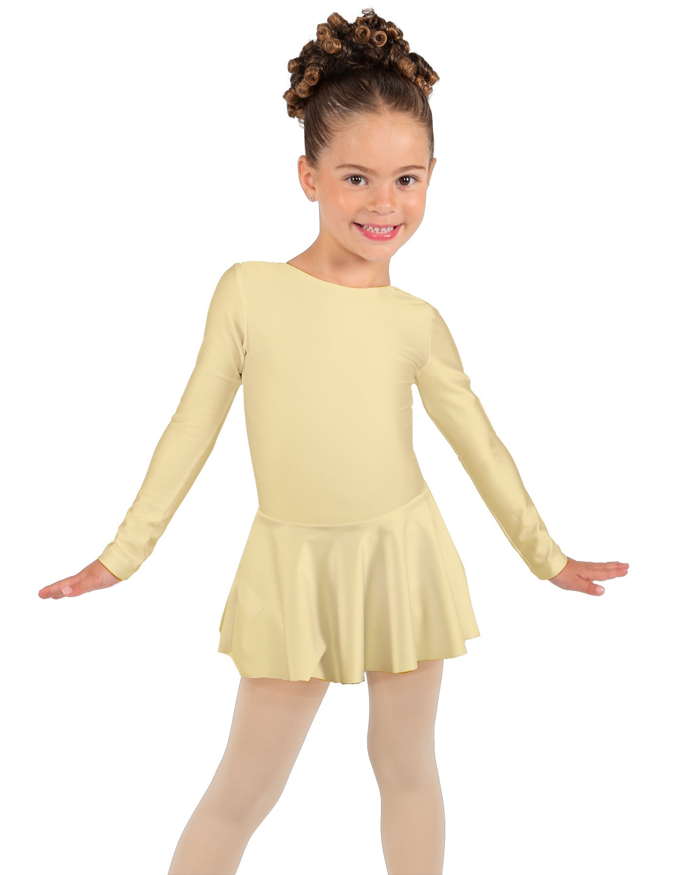 Solid Lycra Long Sleeve Dress