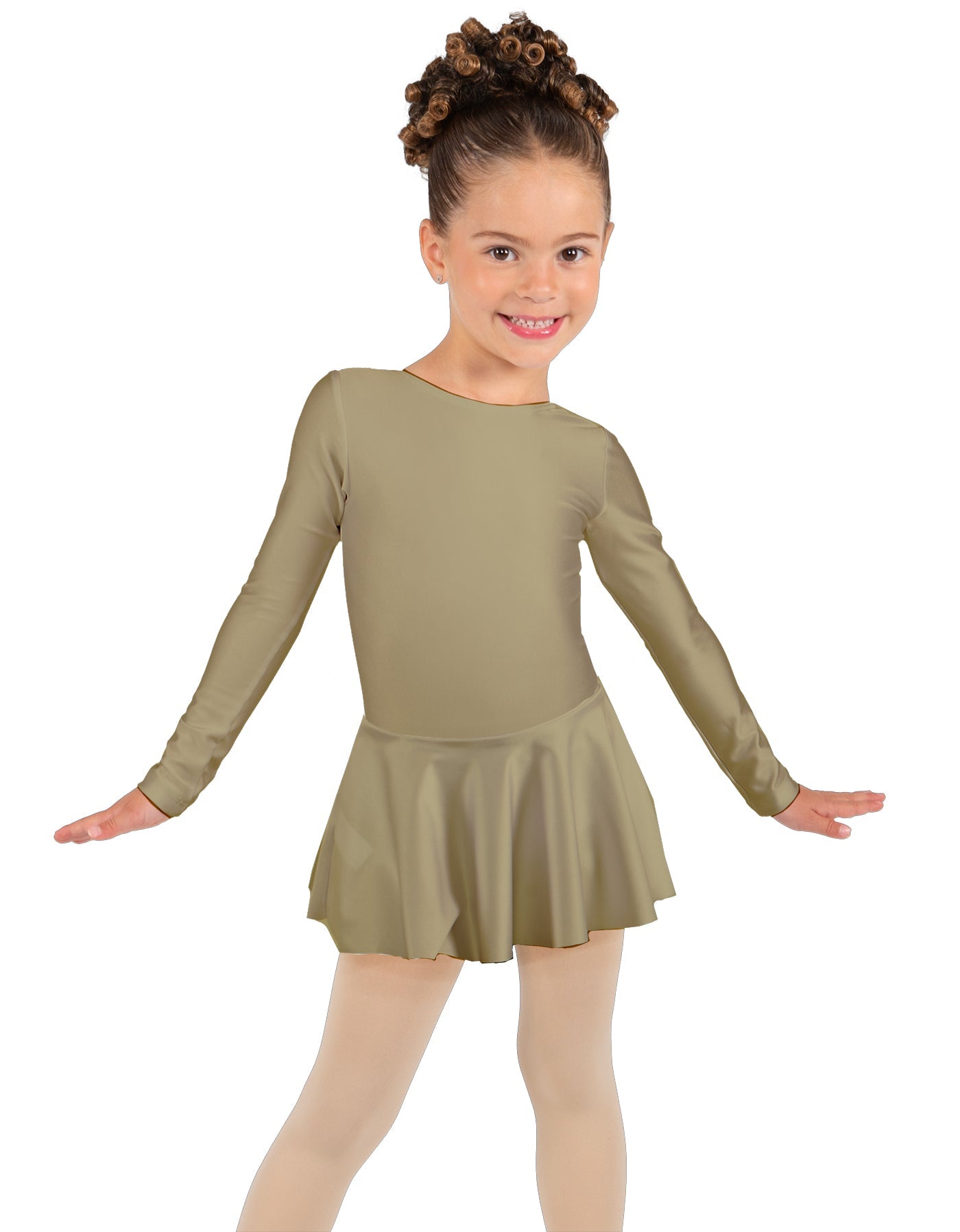 Solid Lycra Long Sleeve Dress