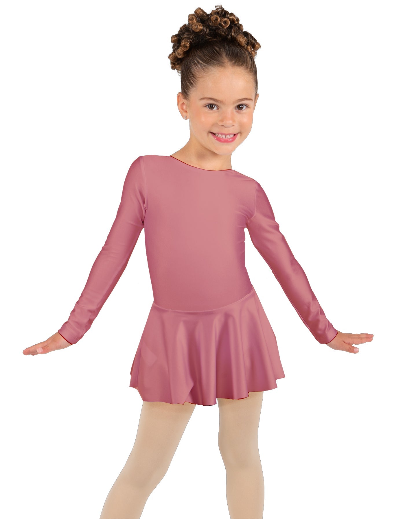 Solid Lycra Long Sleeve Dress