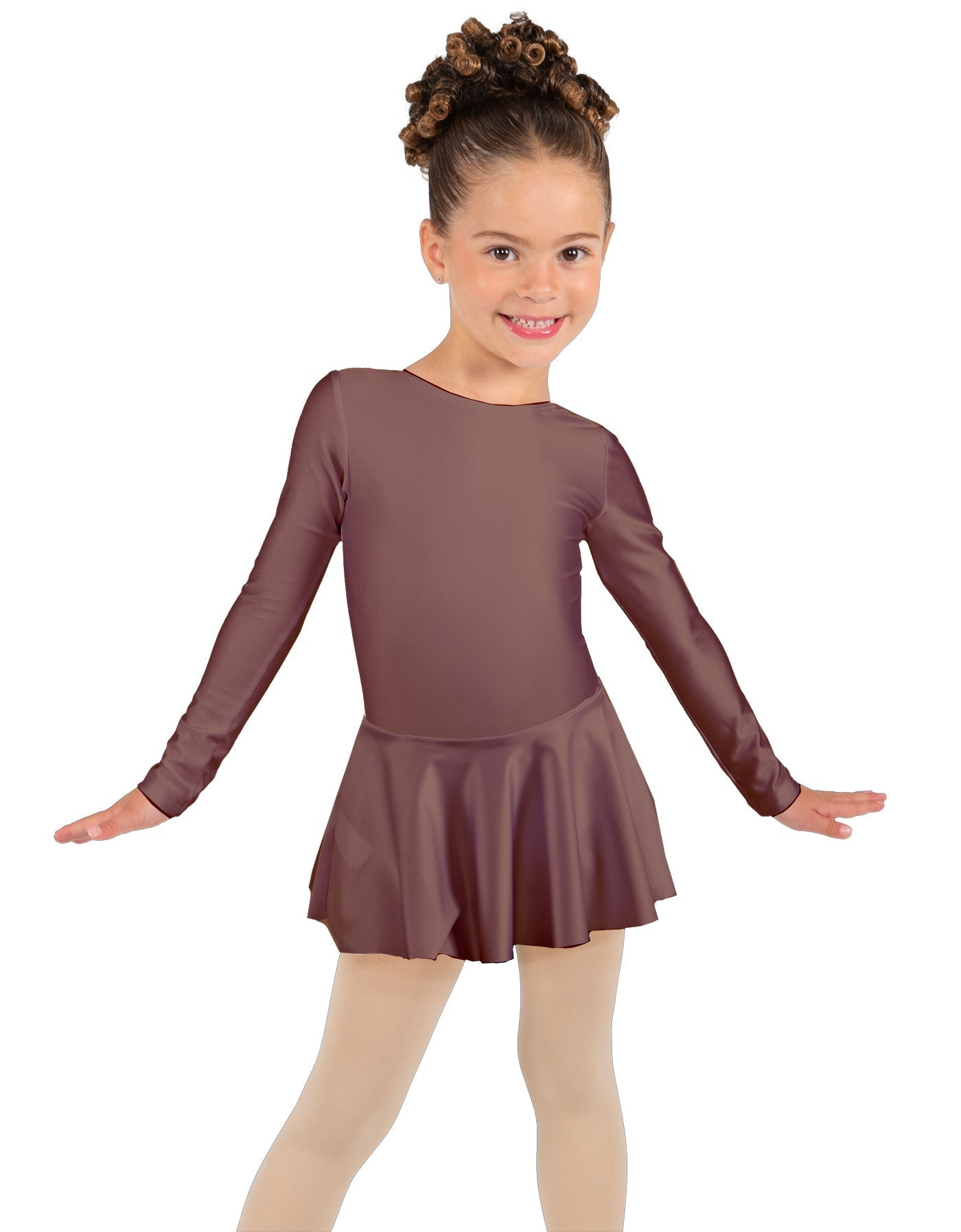 Solid Lycra Long Sleeve Dress