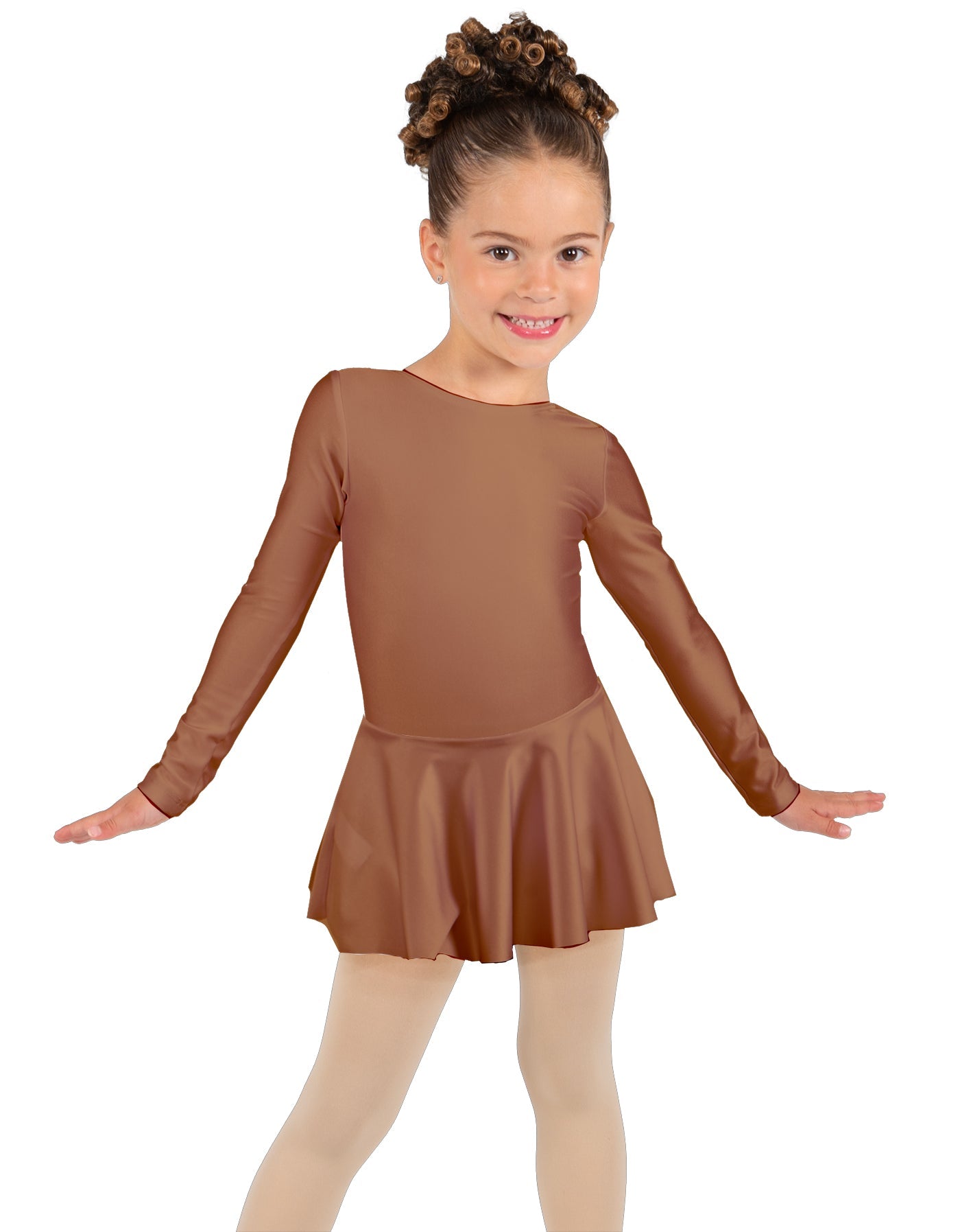 Solid Lycra Long Sleeve Dress