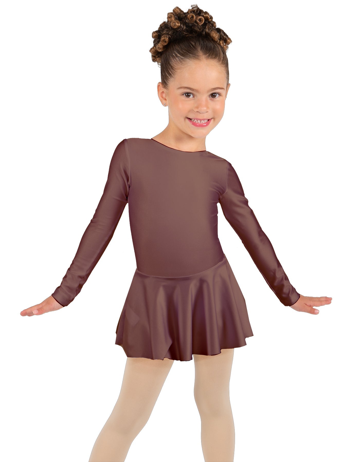 Solid Lycra Long Sleeve Dress