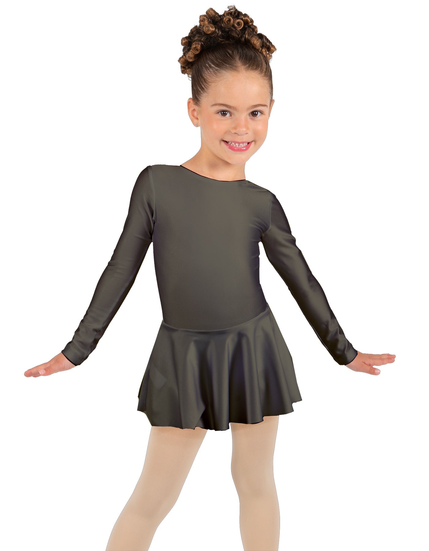 Solid Lycra Long Sleeve Dress