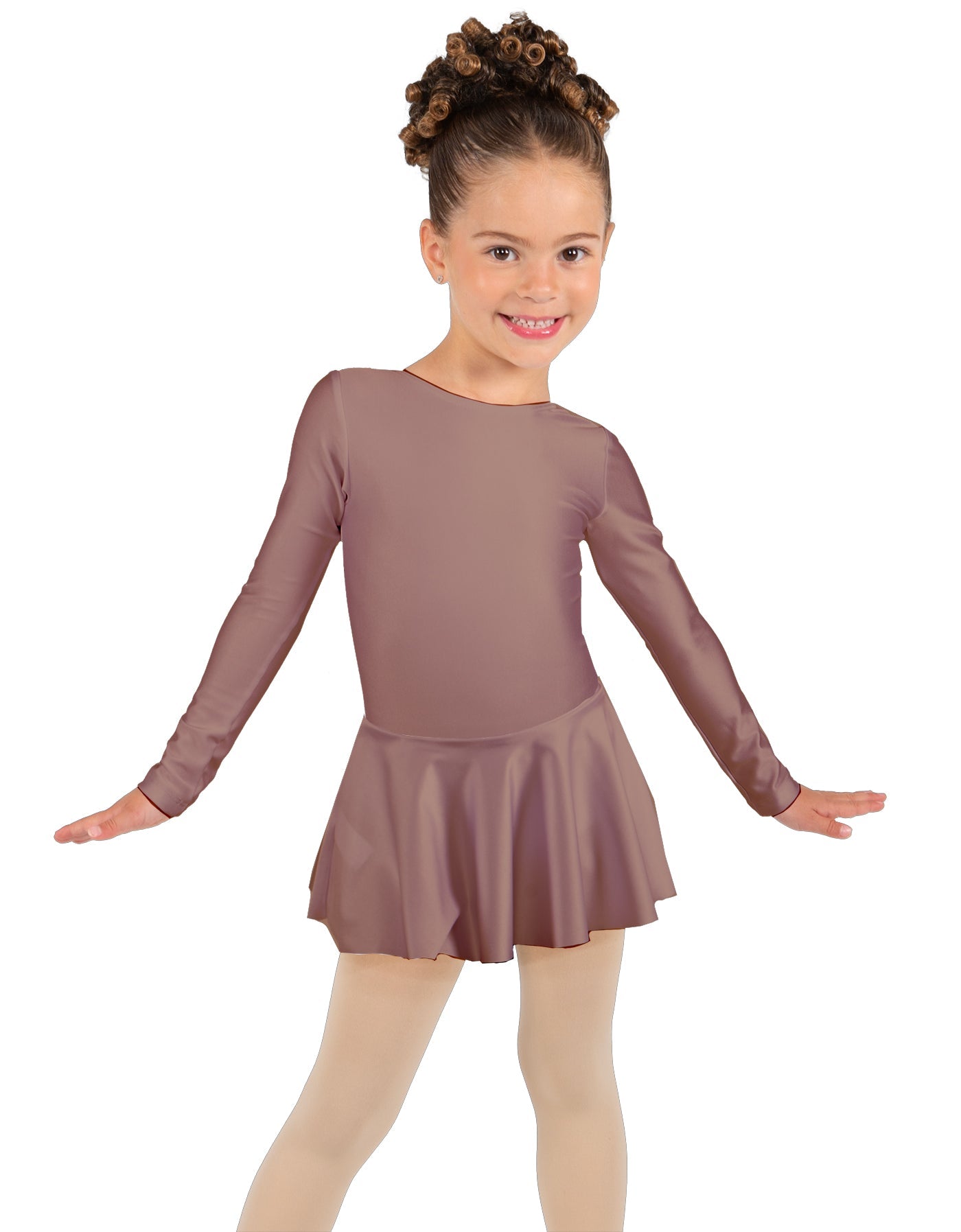 Solid Lycra Long Sleeve Dress