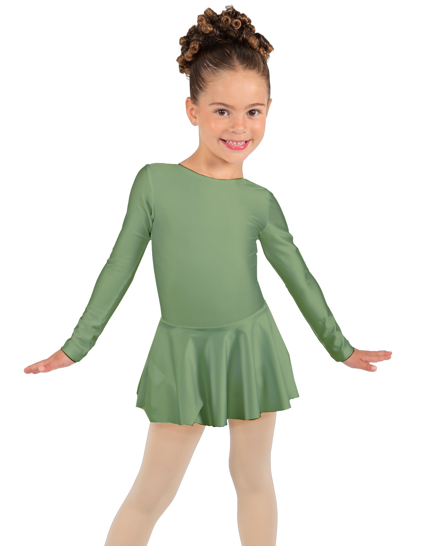 Solid Lycra Long Sleeve Dress