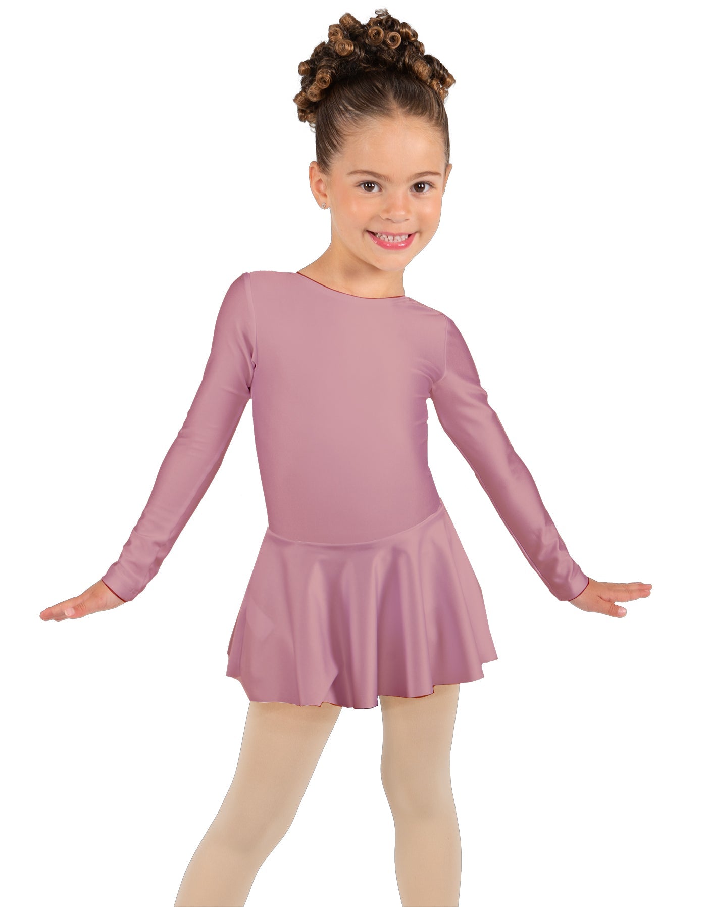 Solid Lycra Long Sleeve Dress