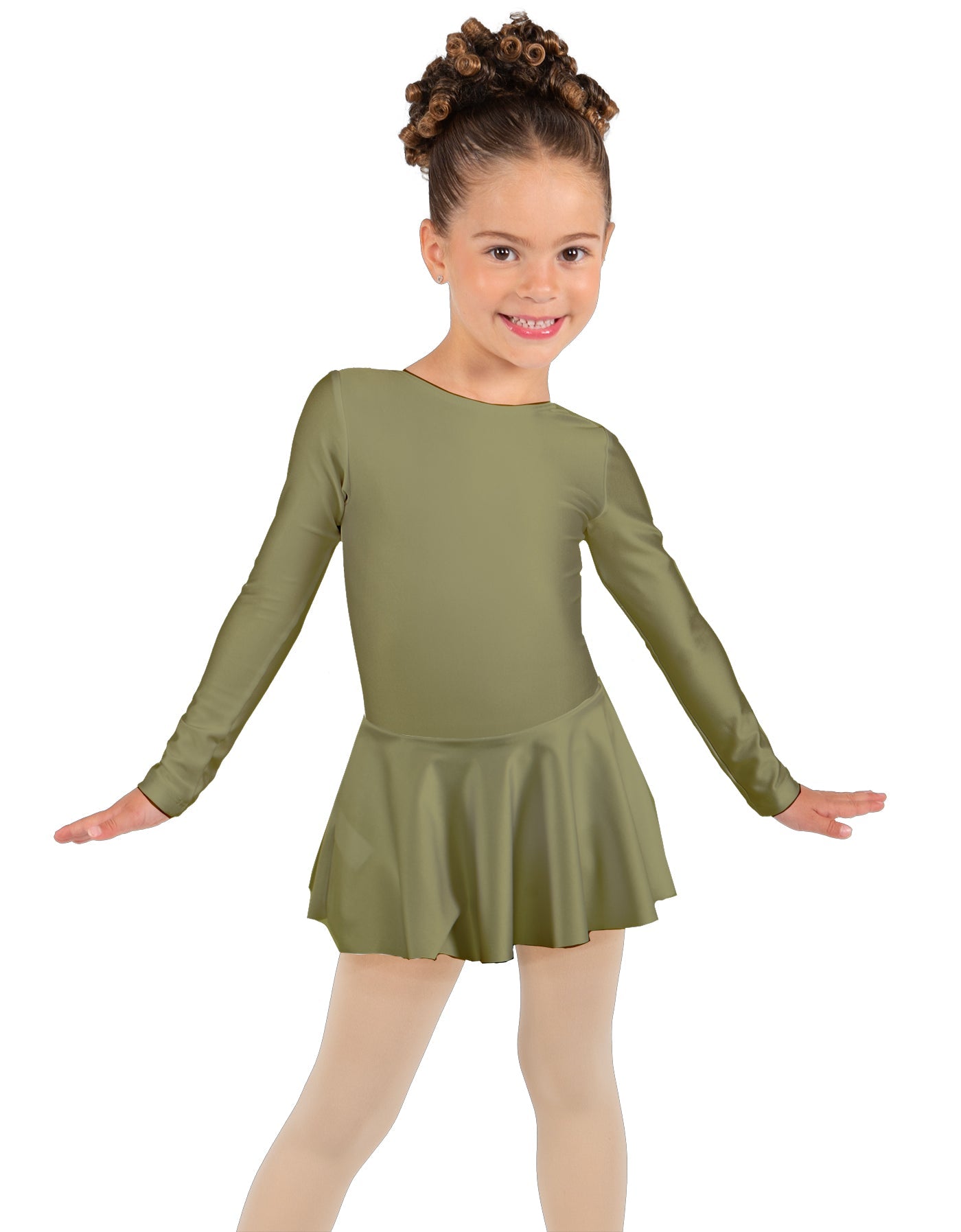 Solid Lycra Long Sleeve Dress