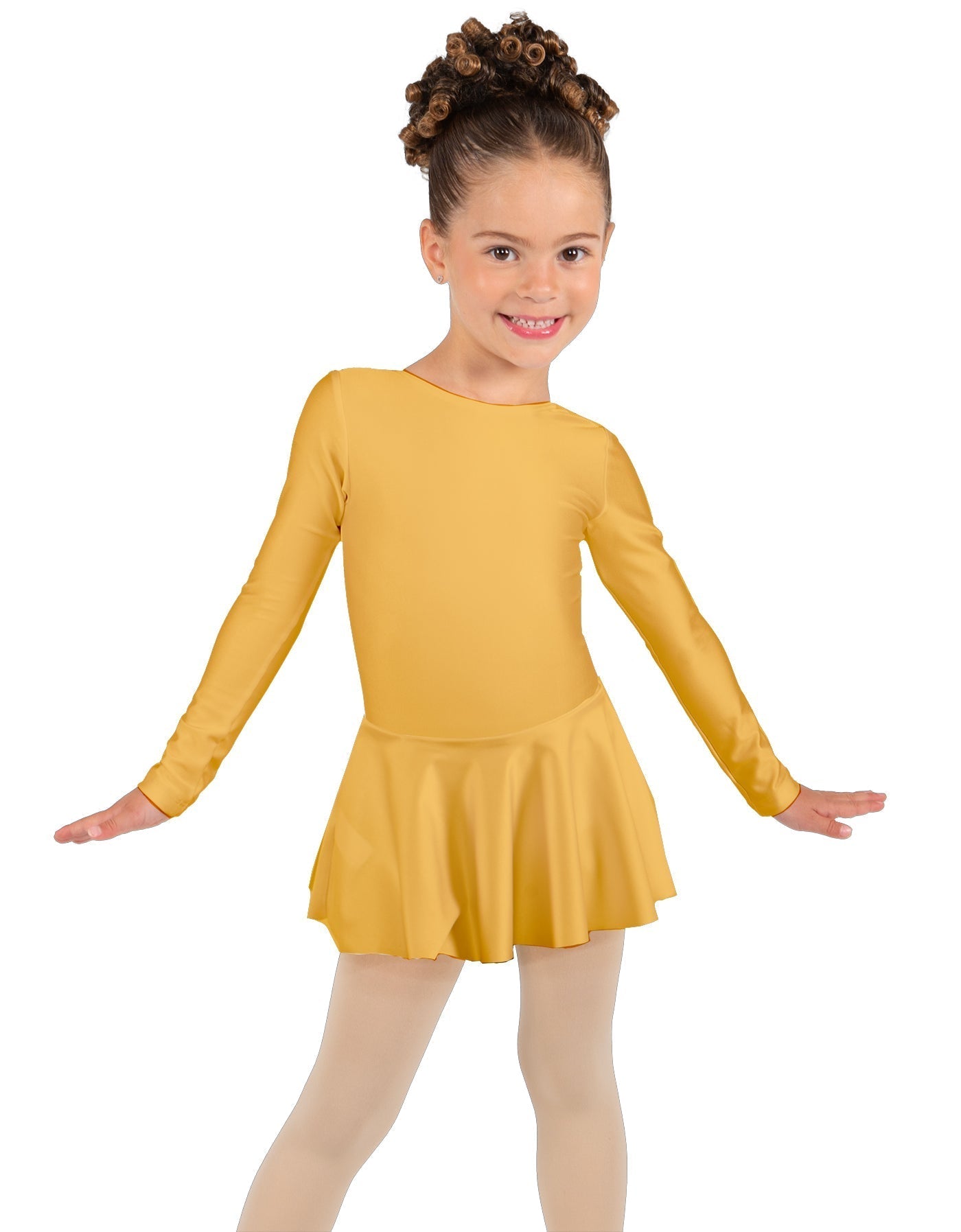 Solid Lycra Long Sleeve Dress