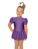 Solid Lycra Puff Sleeve Dress