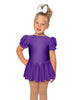 Solid Lycra Puff Sleeve Dress