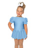 Solid Lycra Puff Sleeve Dress