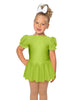 Solid Lycra Puff Sleeve Dress